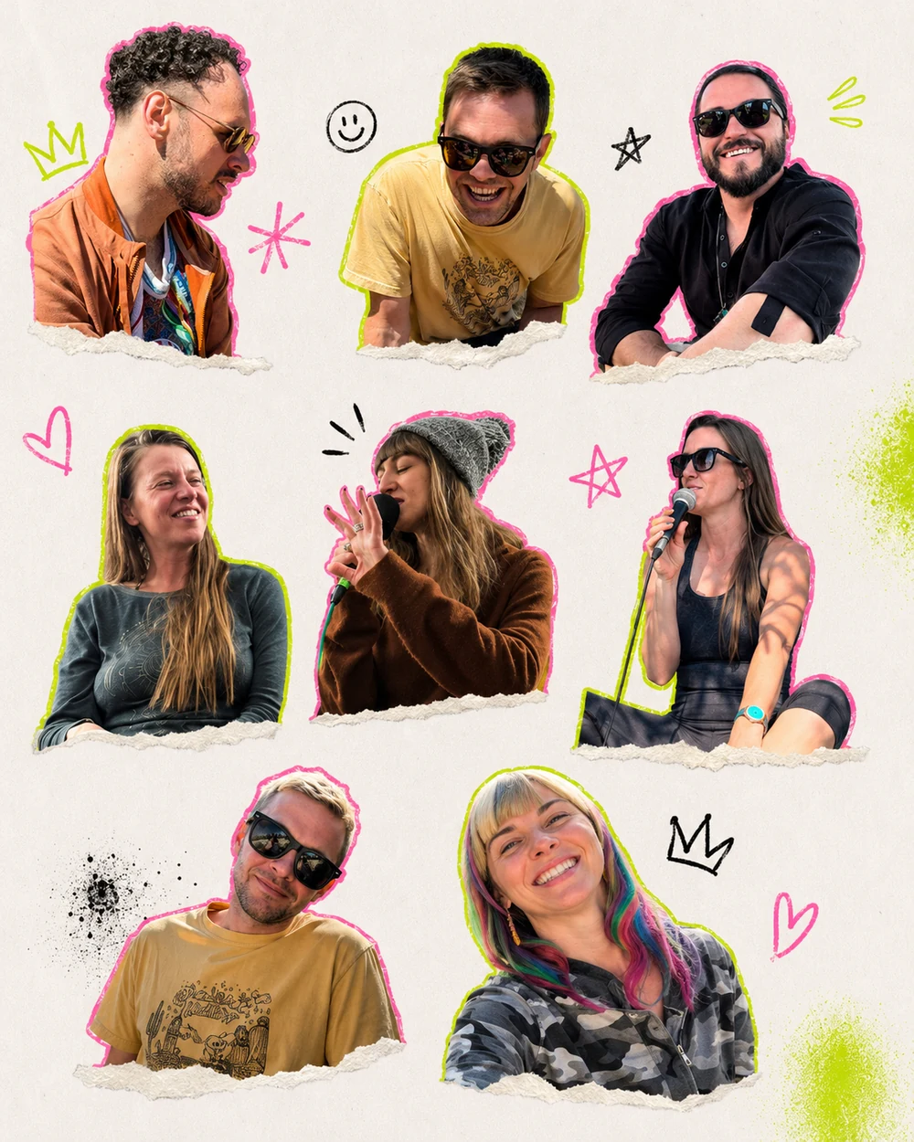 Members of the UR IN community in colorful collage portraits